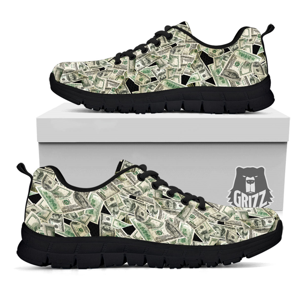 USD Flying Print Black Sneaker-grizzshop
