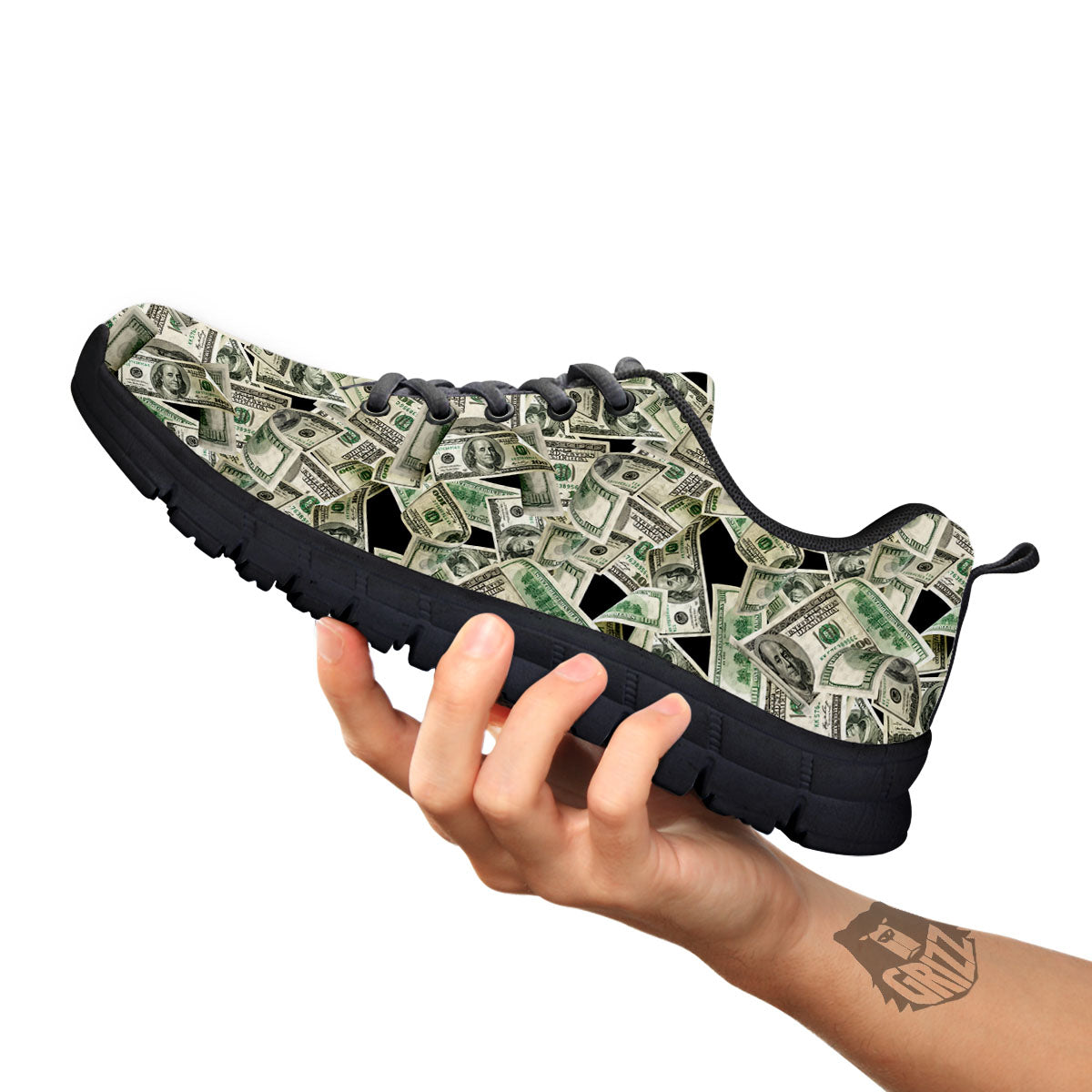 USD Flying Print Black Sneaker-grizzshop