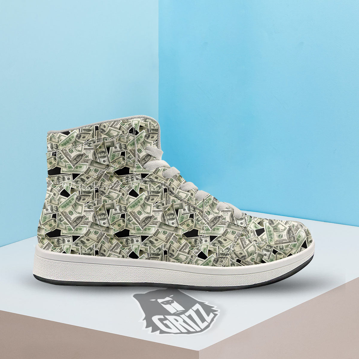 USD Flying Print High Top Sneakers-grizzshop