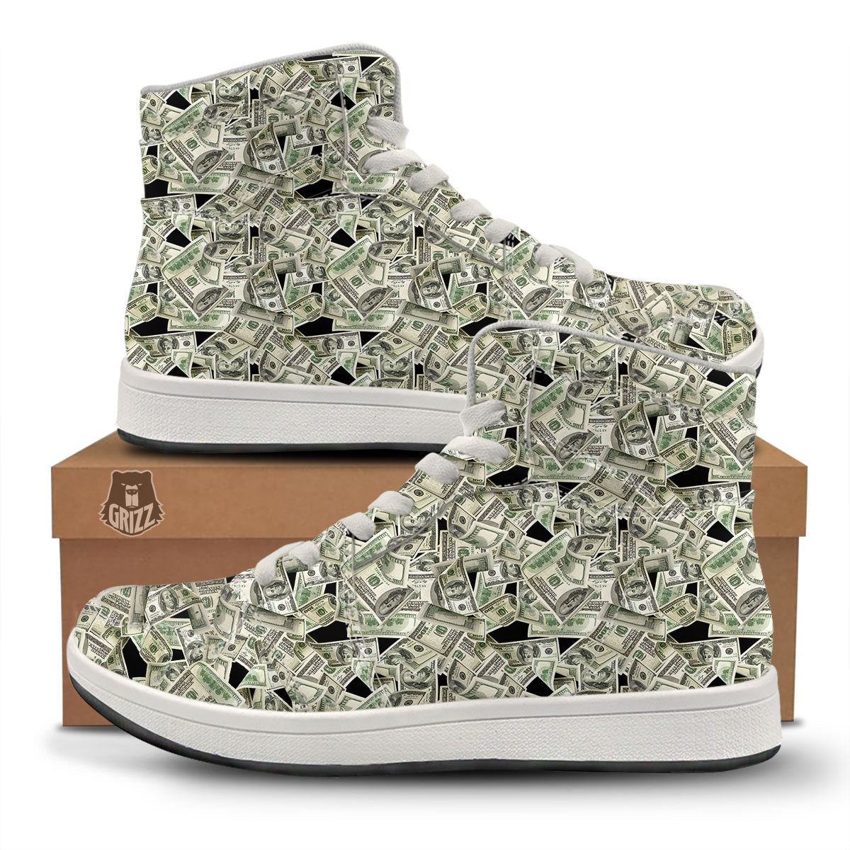 USD Flying Print High Top Sneakers-grizzshop