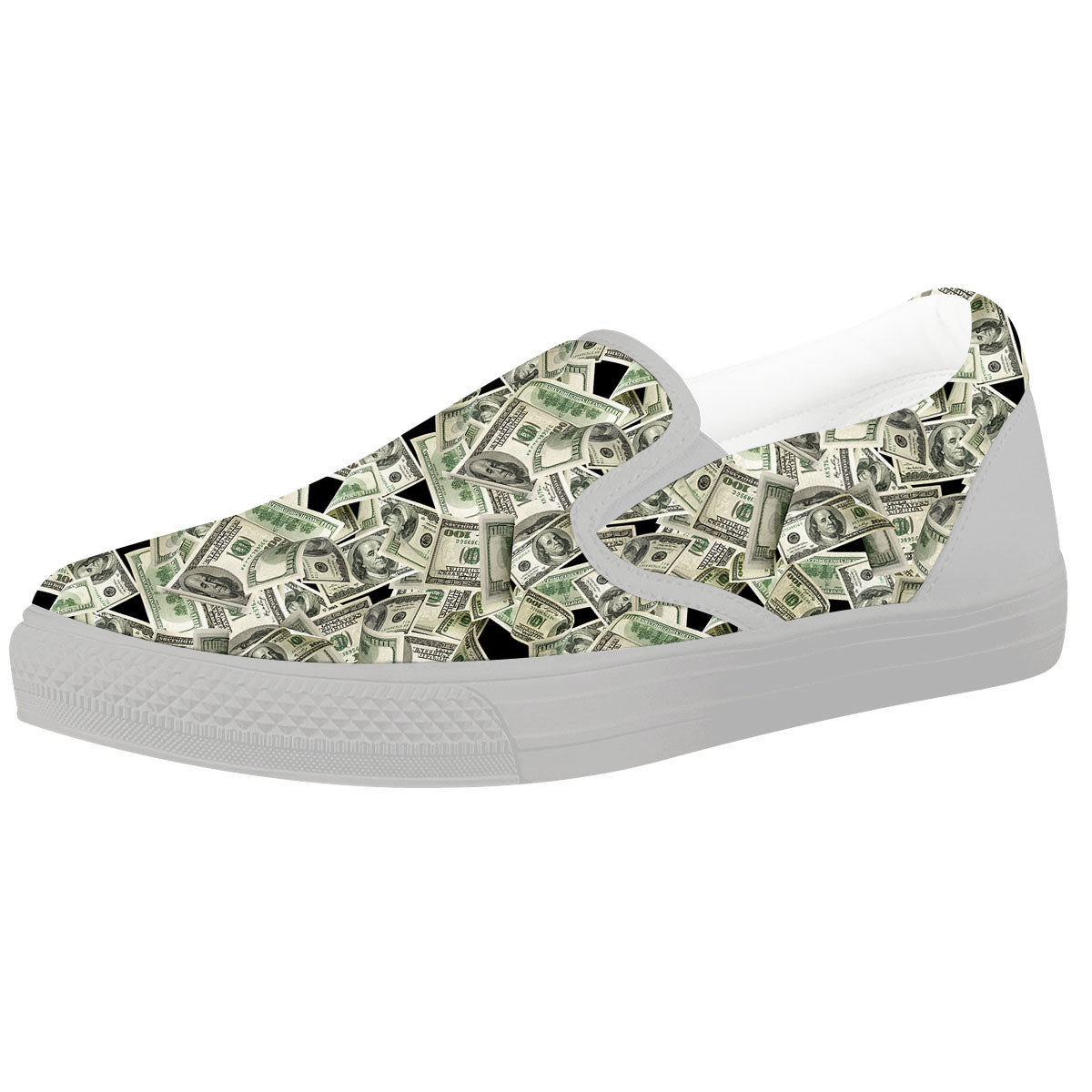 USD Flying Print White Slip On Shoes-grizzshop