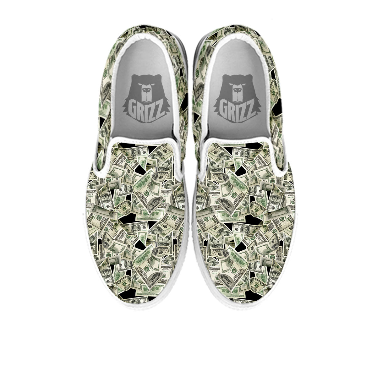 USD Flying Print White Slip On Shoes-grizzshop