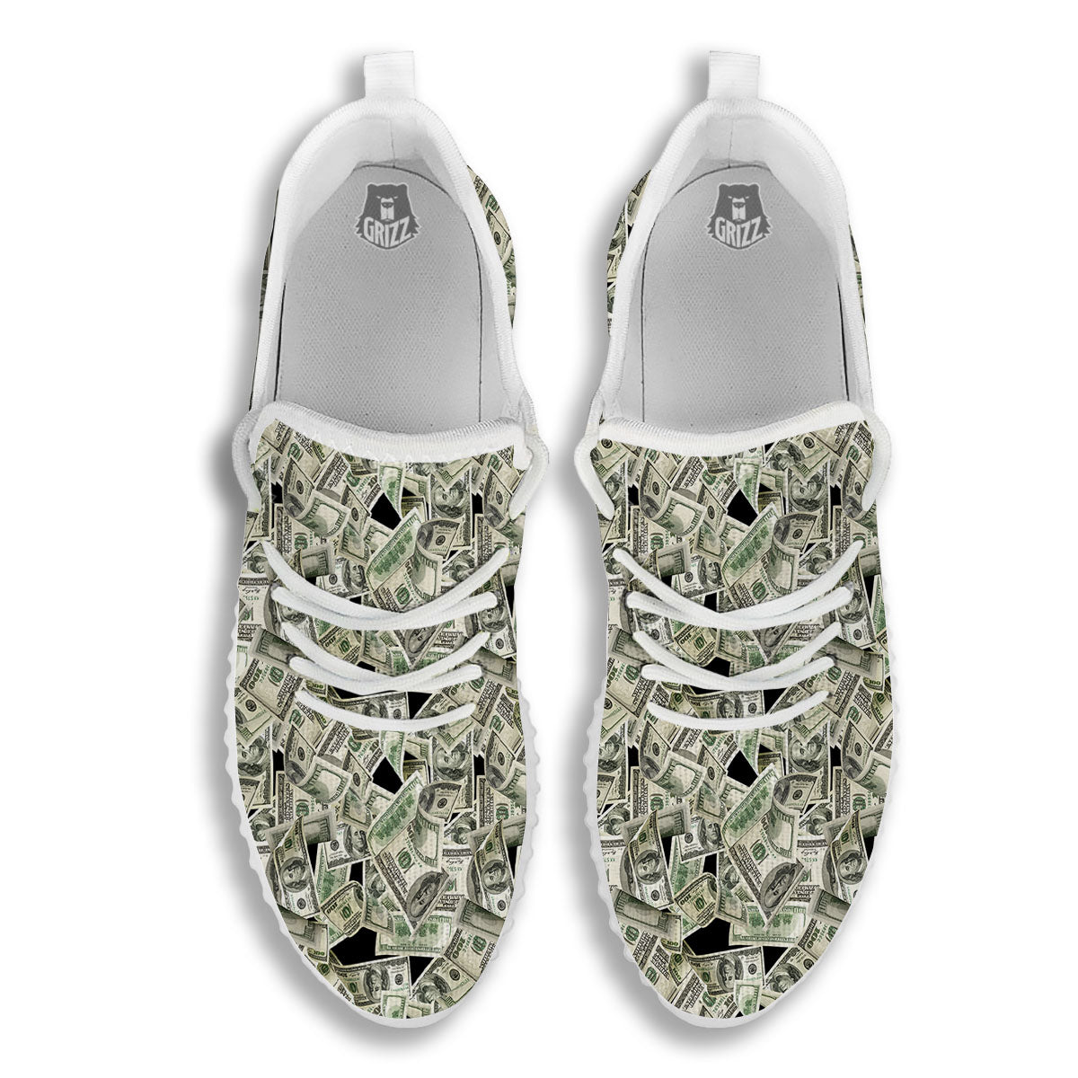 USD Flying Print White Walking Shoes-grizzshop