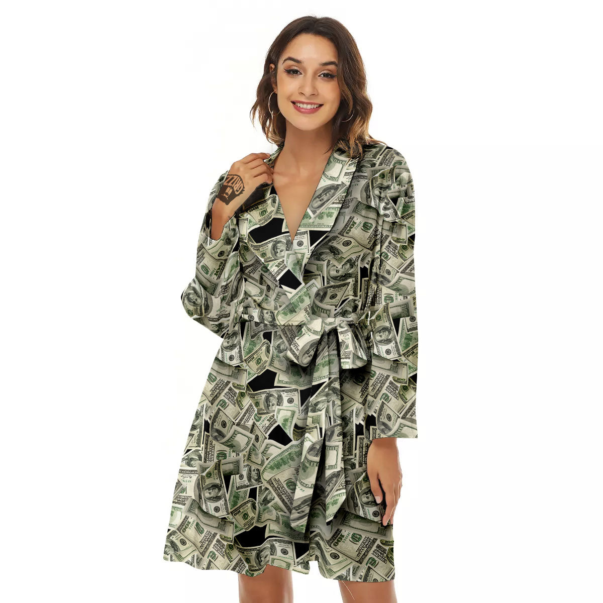 USD Flying Print Women's Robe-grizzshop