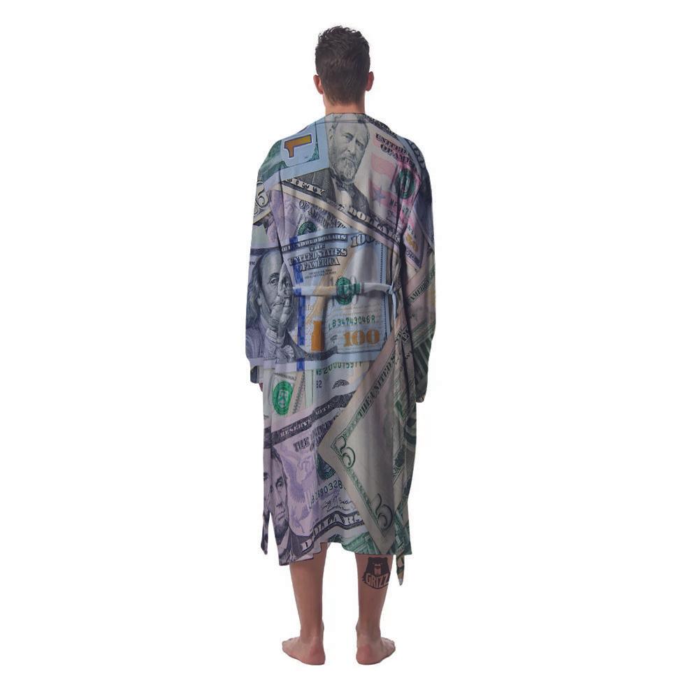 US Dollar Print Men's Robe-grizzshop