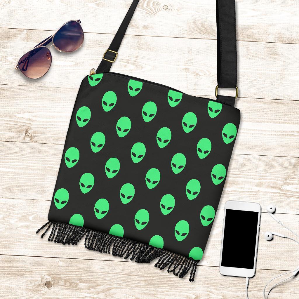 Ufo Alien Pattern Print Crossbody Bags-grizzshop