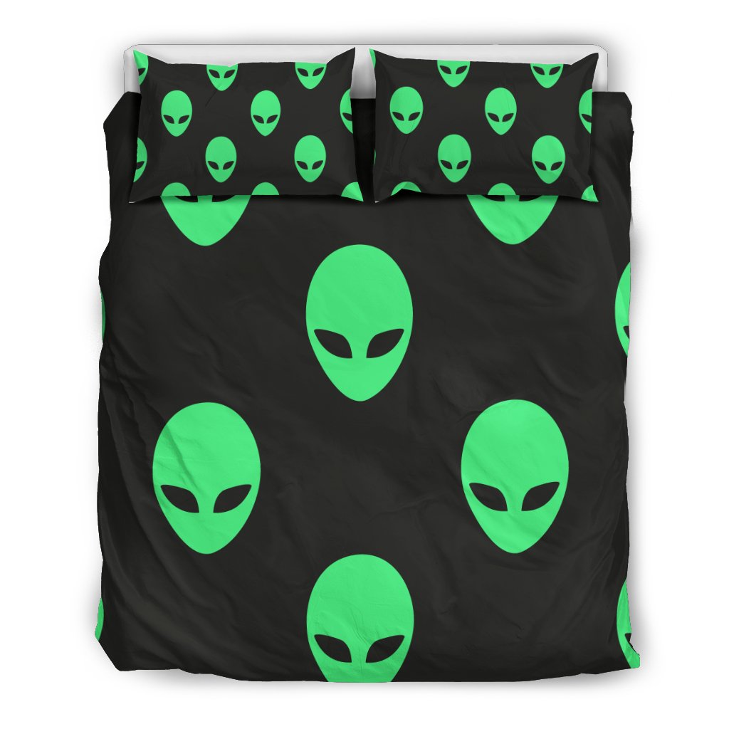 Ufo Alien Pattern Print Duvet Cover Bedding Set-grizzshop