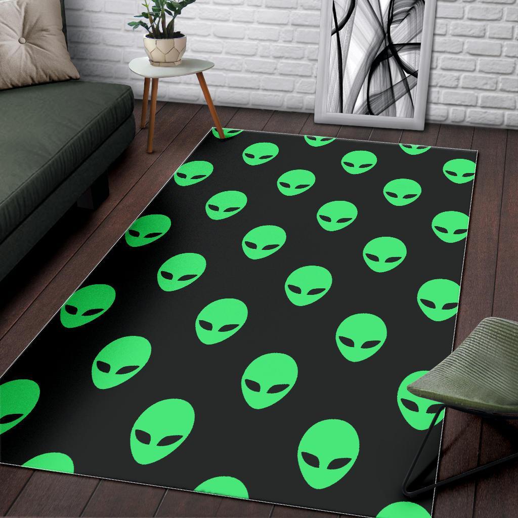 Ufo Alien Pattern Print Floor Mat-grizzshop