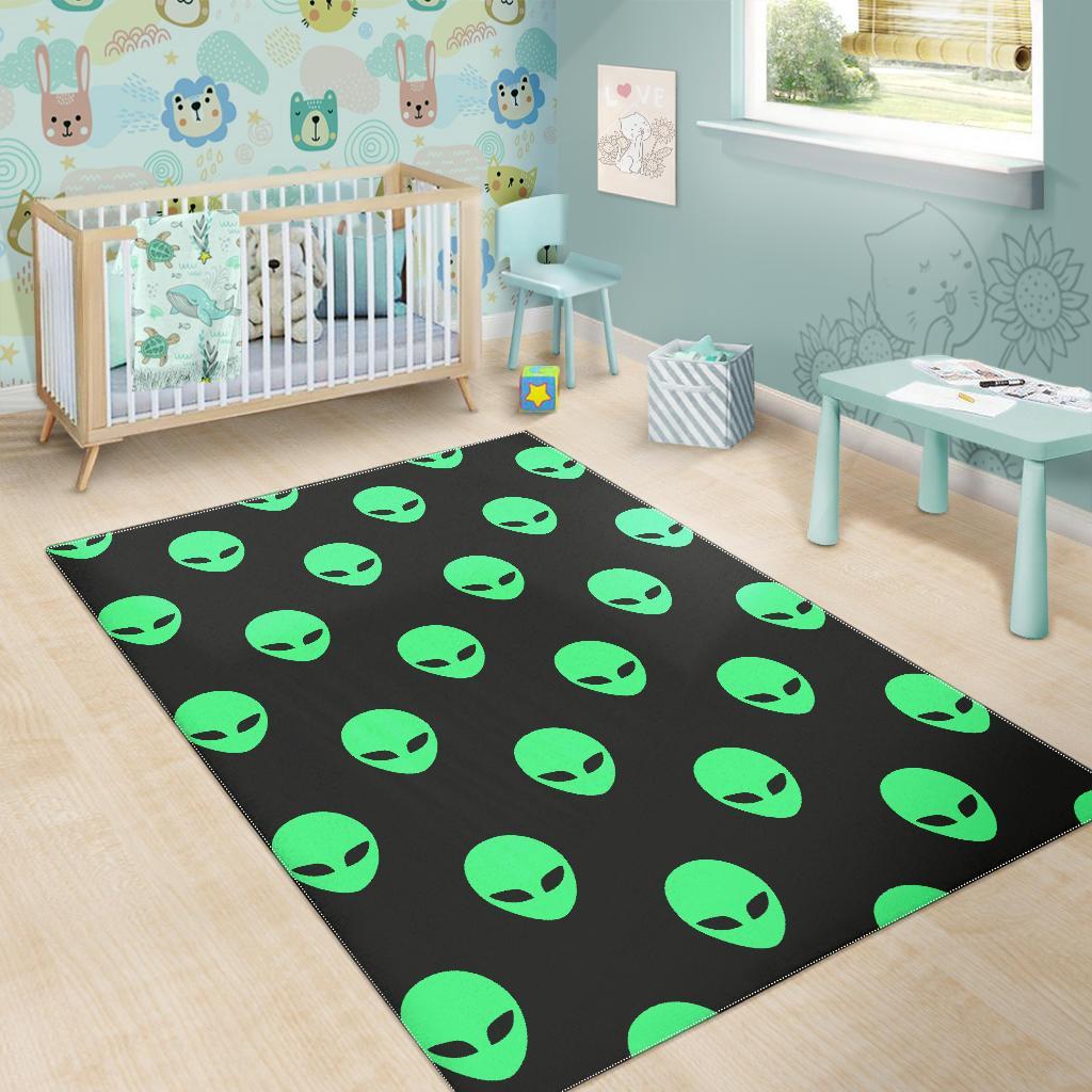 Ufo Alien Pattern Print Floor Mat-grizzshop