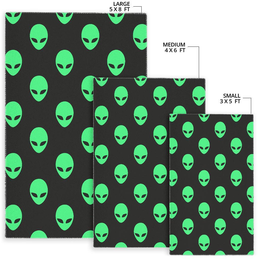 Ufo Alien Pattern Print Floor Mat-grizzshop