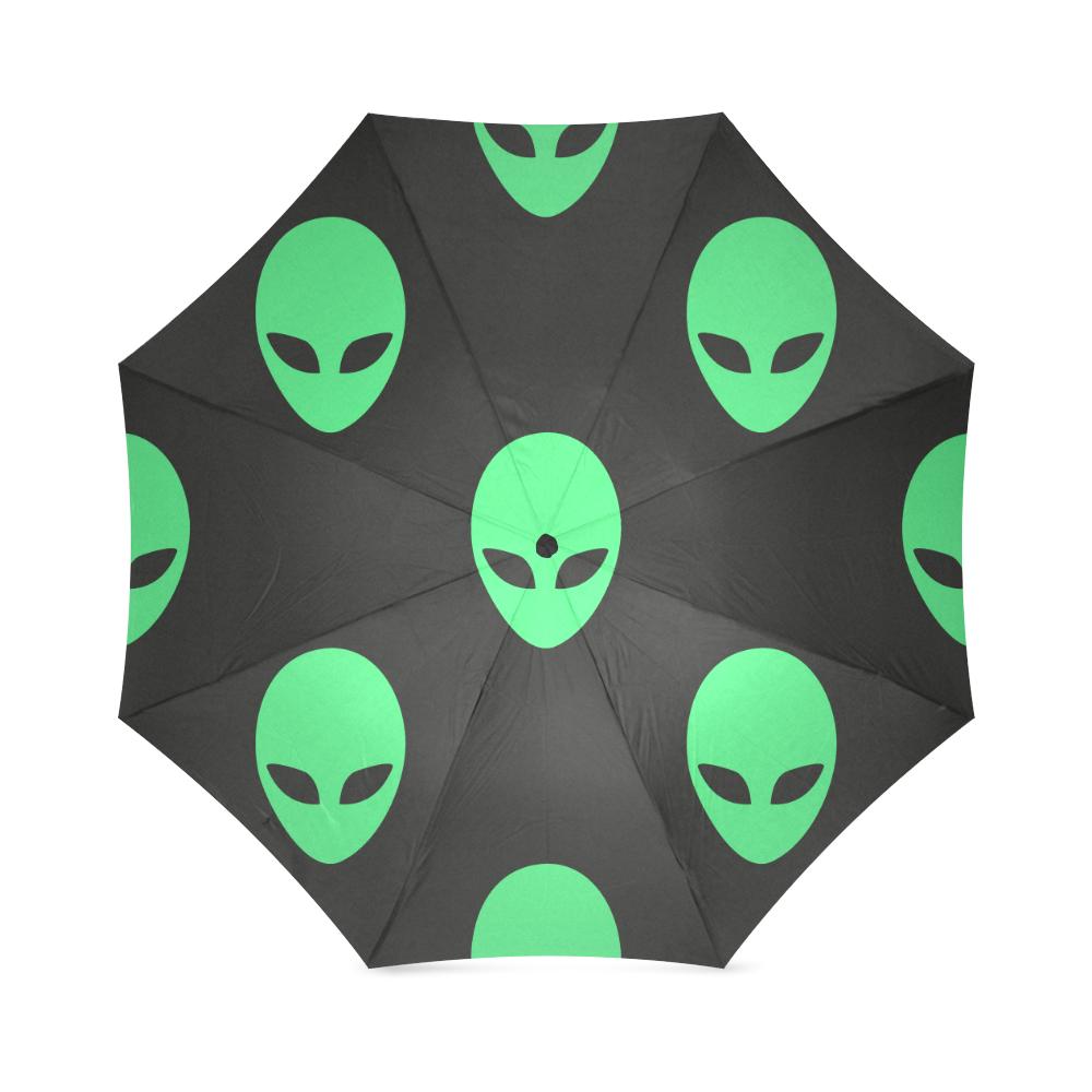 Ufo Alien Pattern Print Foldable Umbrella-grizzshop