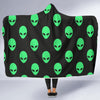 Ufo Alien Pattern Print Hooded Blanket-grizzshop