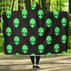 Ufo Alien Pattern Print Hooded Blanket-grizzshop