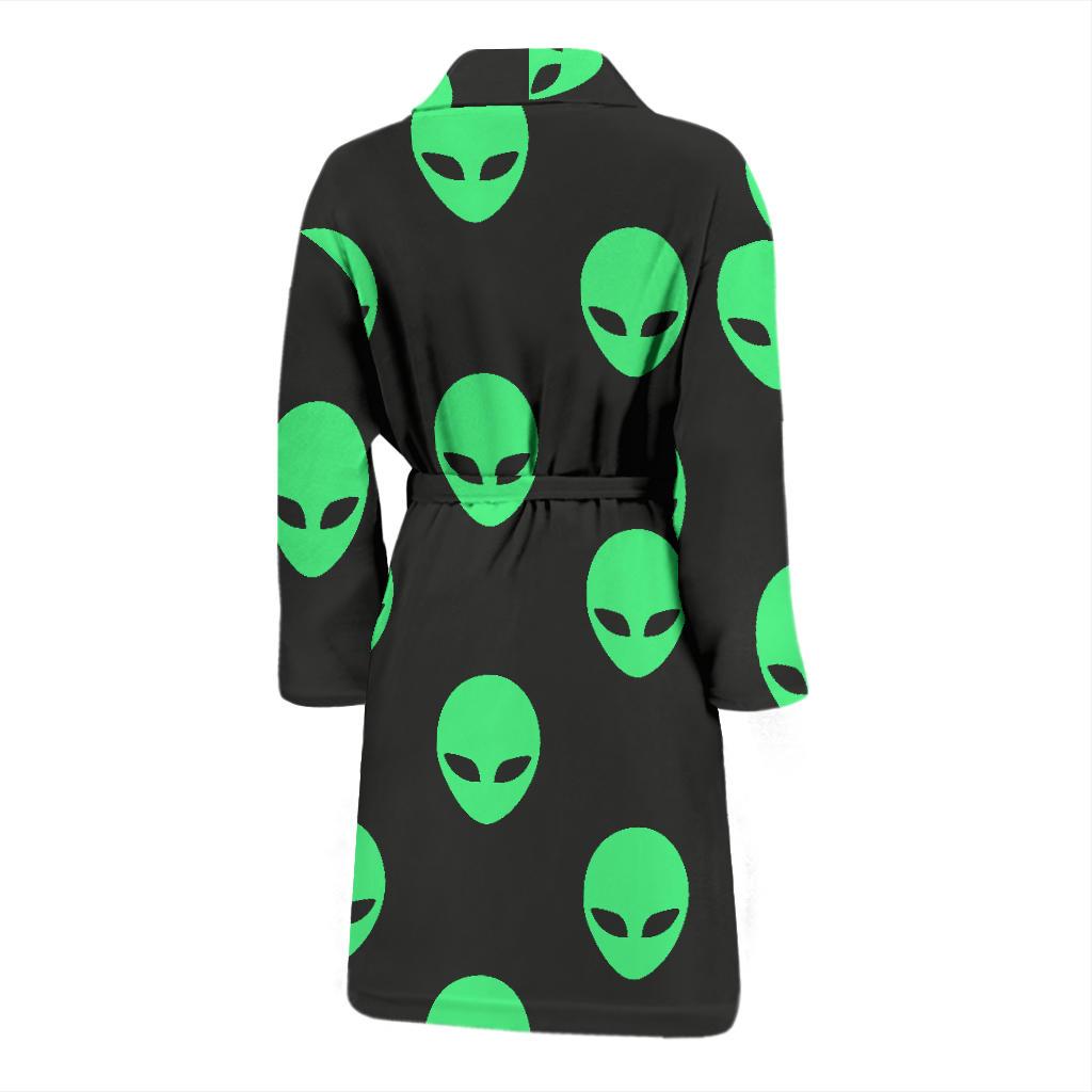 Ufo Alien Pattern Print Men Long Robe-grizzshop