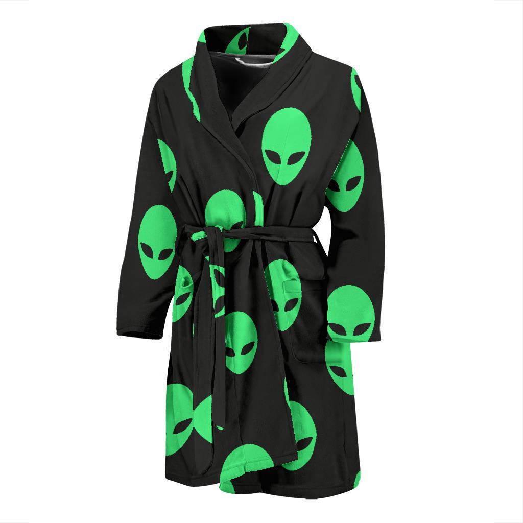 Ufo Alien Pattern Print Men Long Robe-grizzshop