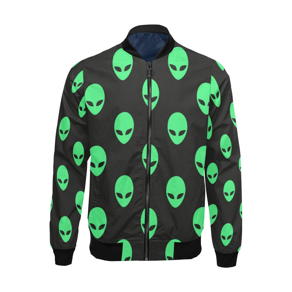 Ufo Alien Pattern Print Men's Bomber Jacket-grizzshop