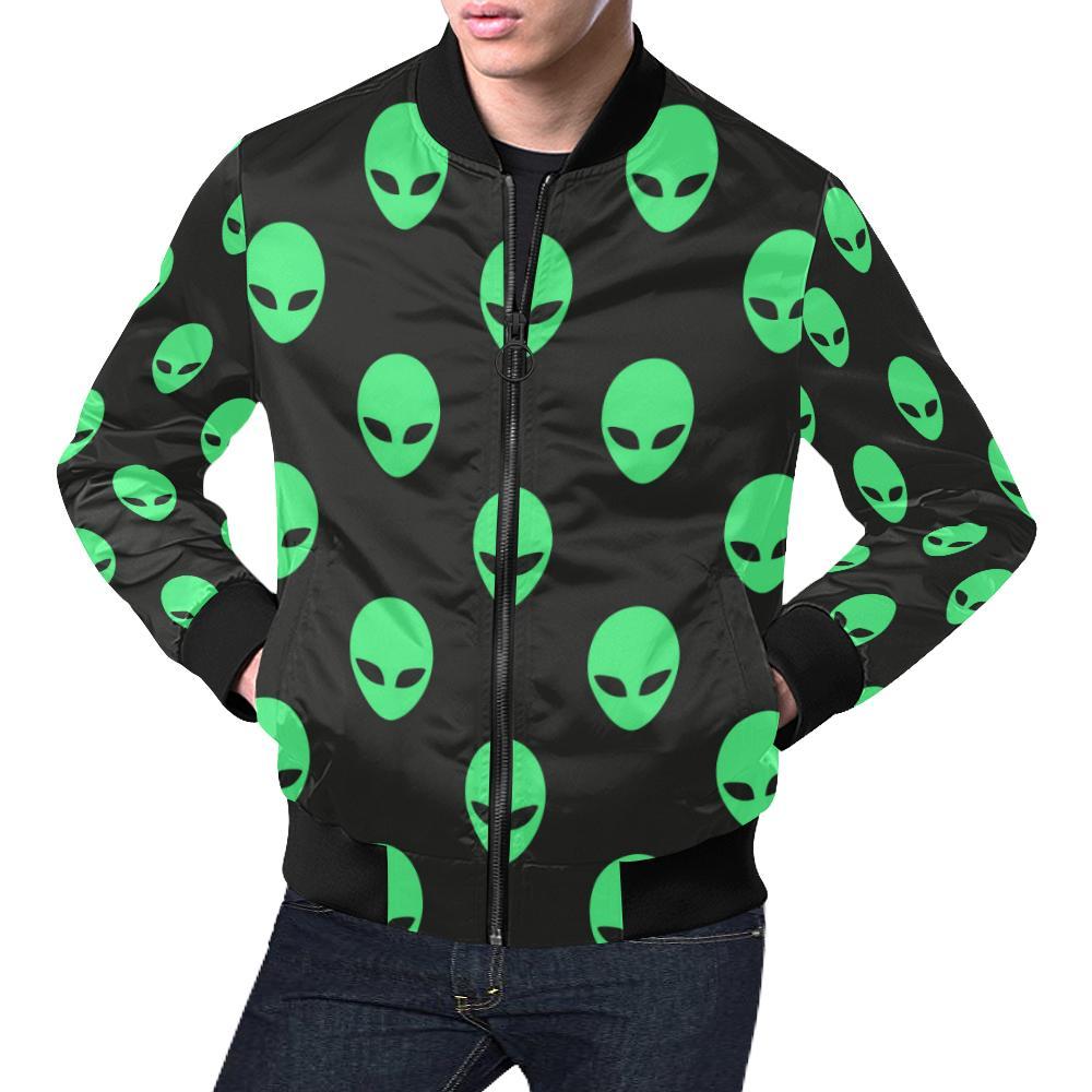 Ufo Alien Pattern Print Men's Bomber Jacket-grizzshop