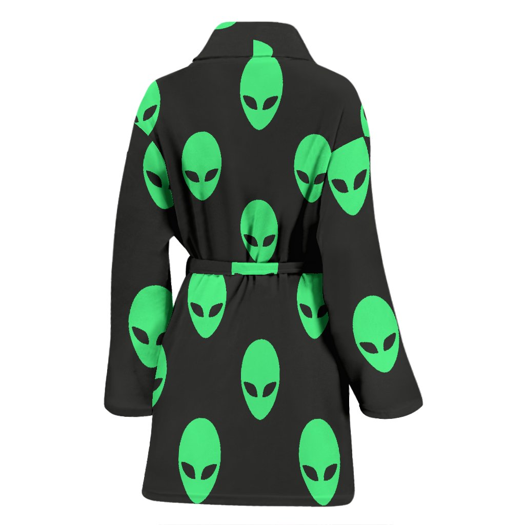 Ufo Alien Pattern Print Women Long Robe-grizzshop