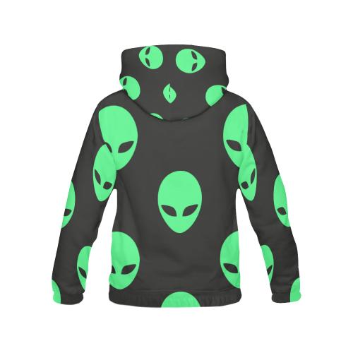 Ufo Alien Pattern Print Women Pullover Hoodie-grizzshop