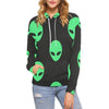 Ufo Alien Pattern Print Women Pullover Hoodie-grizzshop