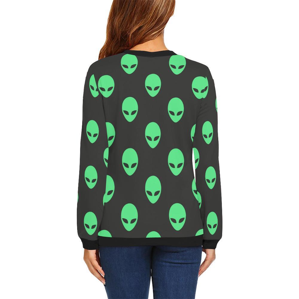 Ufo Alien Pattern Print Women's Sweatshirt-grizzshop