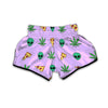 Ufo Pizza Trippy Print Pattern Muay Thai Boxing Shorts-grizzshop