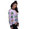 Ufo Pizza Trippy Print Pattern Women's Bomber Jacket-grizzshop