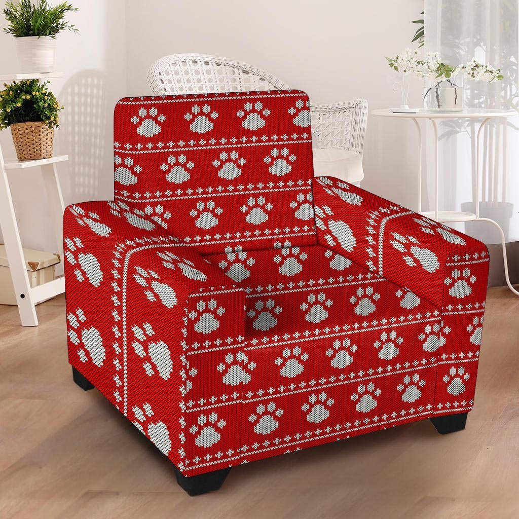 Ugly Christmas Paw Armchair Cover-grizzshop