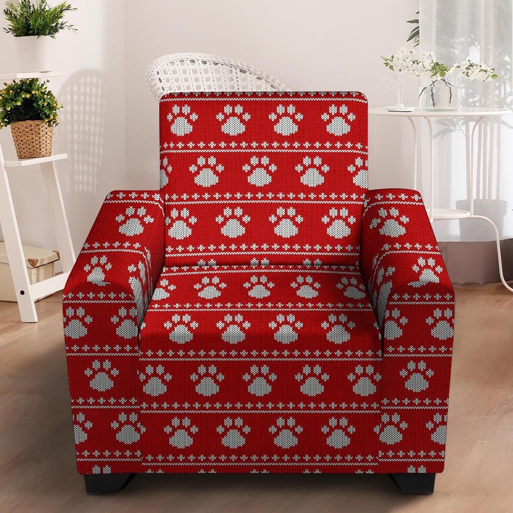 Ugly Christmas Paw Armchair Cover-grizzshop