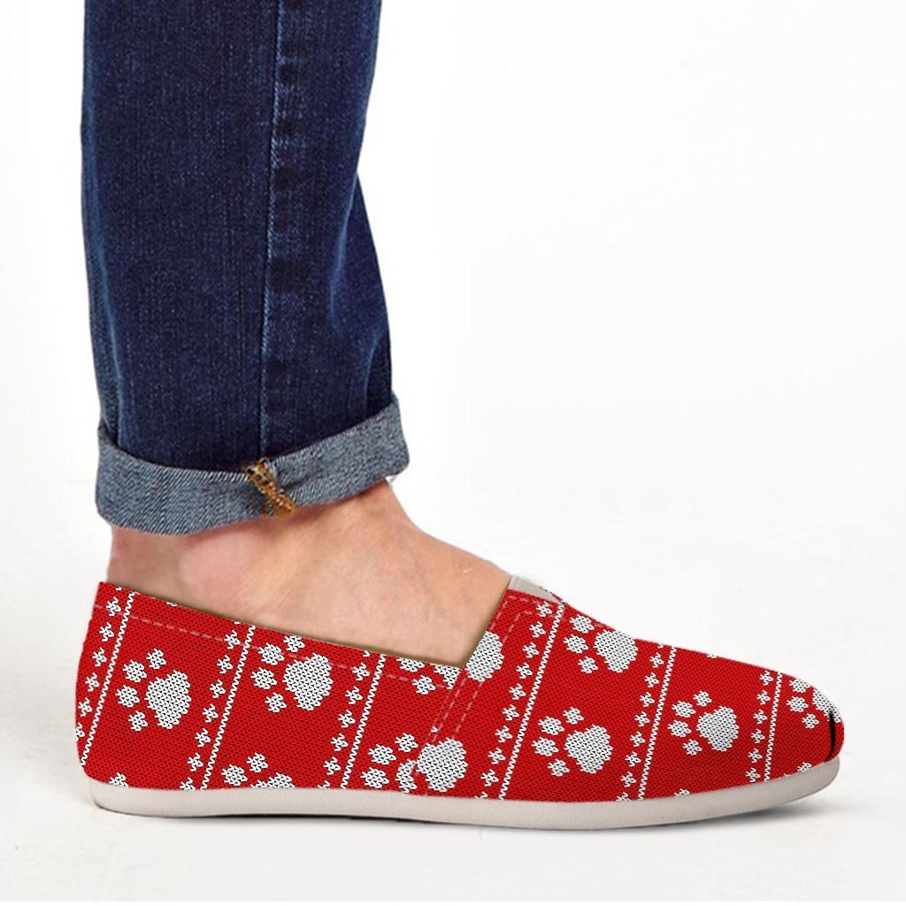Ugly Christmas Paw Canvas Shoes-grizzshop