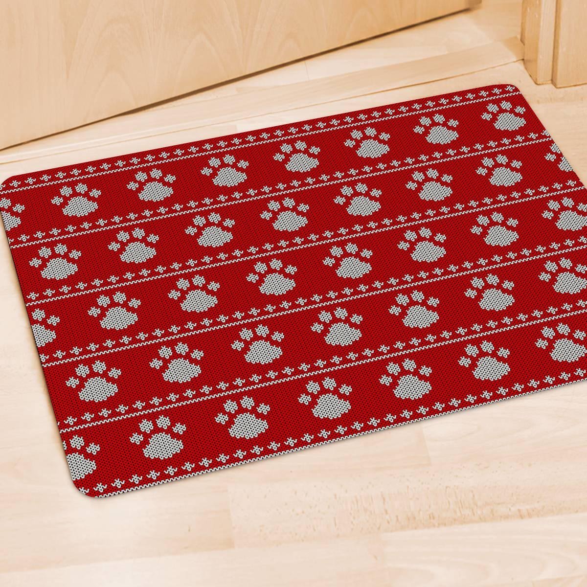 Ugly Christmas Paw Door Mat-grizzshop