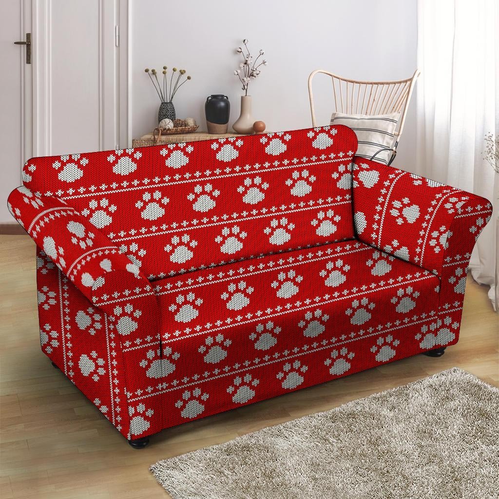 Ugly Christmas Paw Loveseat Cover-grizzshop