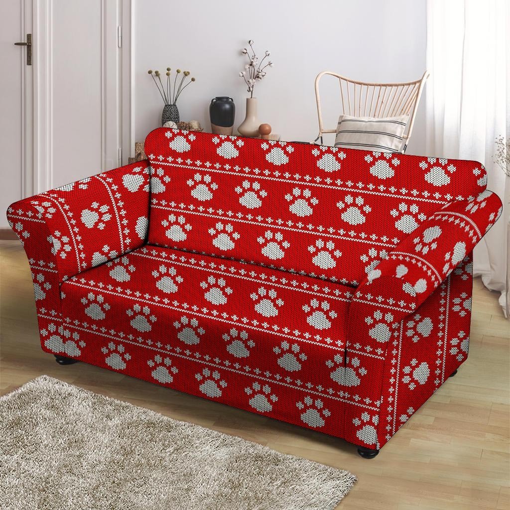 Ugly Christmas Paw Loveseat Cover-grizzshop