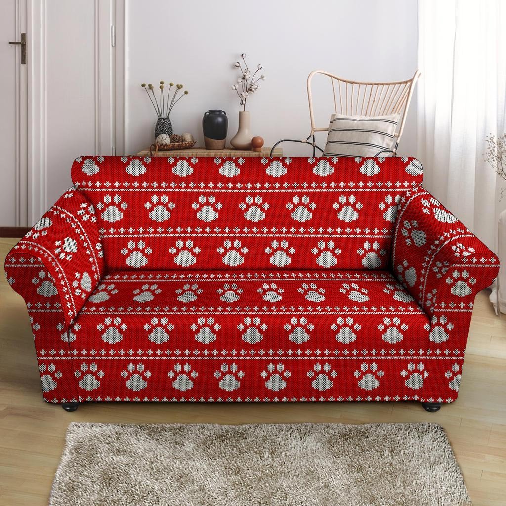 Ugly Christmas Paw Loveseat Cover-grizzshop