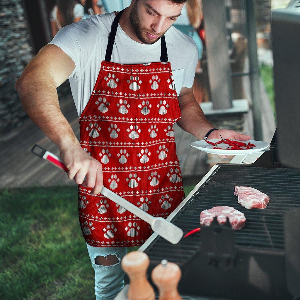 Ugly Christmas Paw Men's Apron-grizzshop