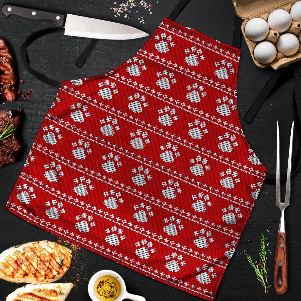 Ugly Christmas Paw Men's Apron-grizzshop