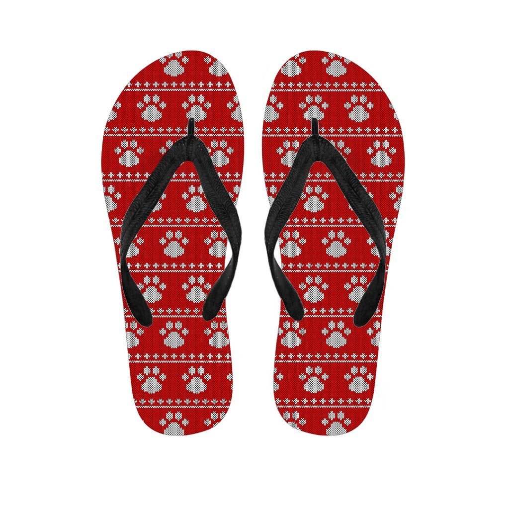 Ugly Christmas Paw Men's Flip Flops-grizzshop