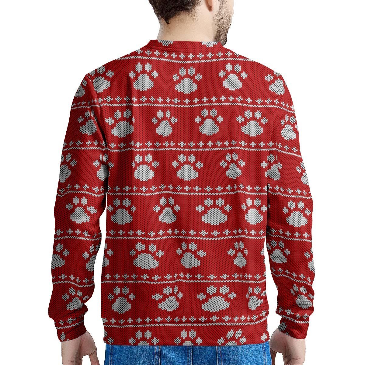 Ugly Christmas Paw Men's Sweatshirt-grizzshop