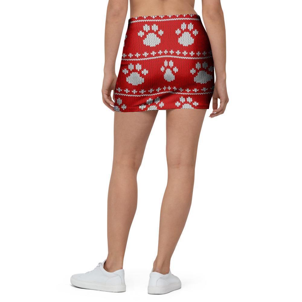 Ugly Christmas Paw Mini Skirt-grizzshop