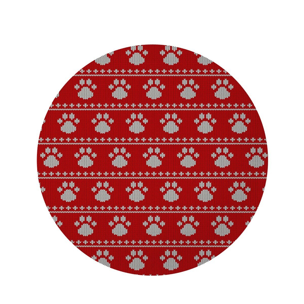 Ugly Christmas Paw Round Rug-grizzshop