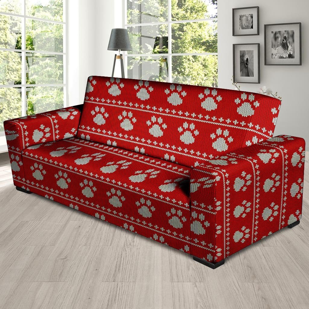 Ugly Christmas Paw Sofa Cover-grizzshop