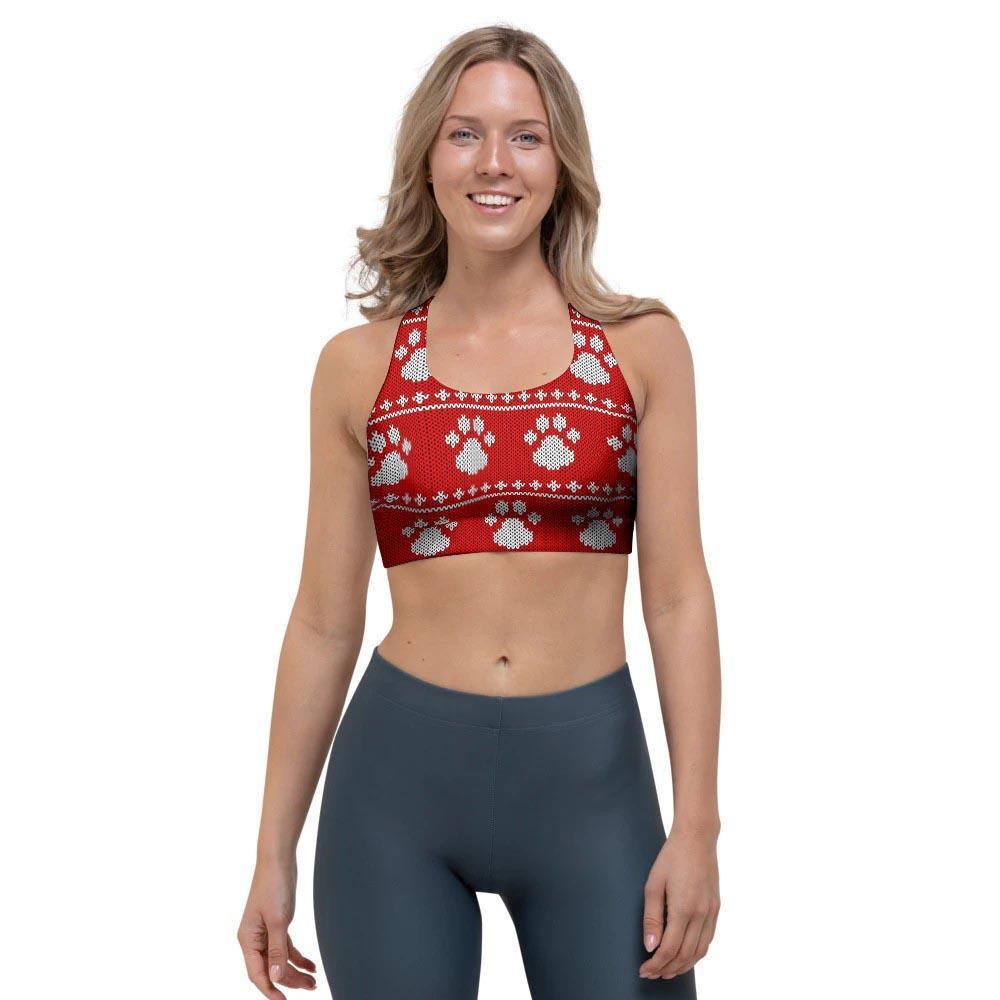 Ugly Christmas Paw Sports Bra – Grizzshopping