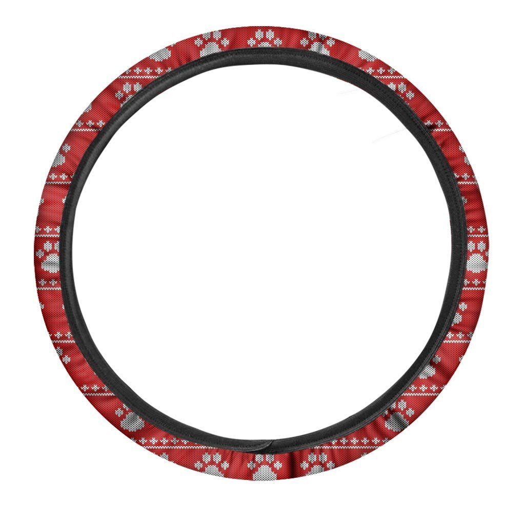 Ugly Christmas Paw Steering Wheel Cover-grizzshop