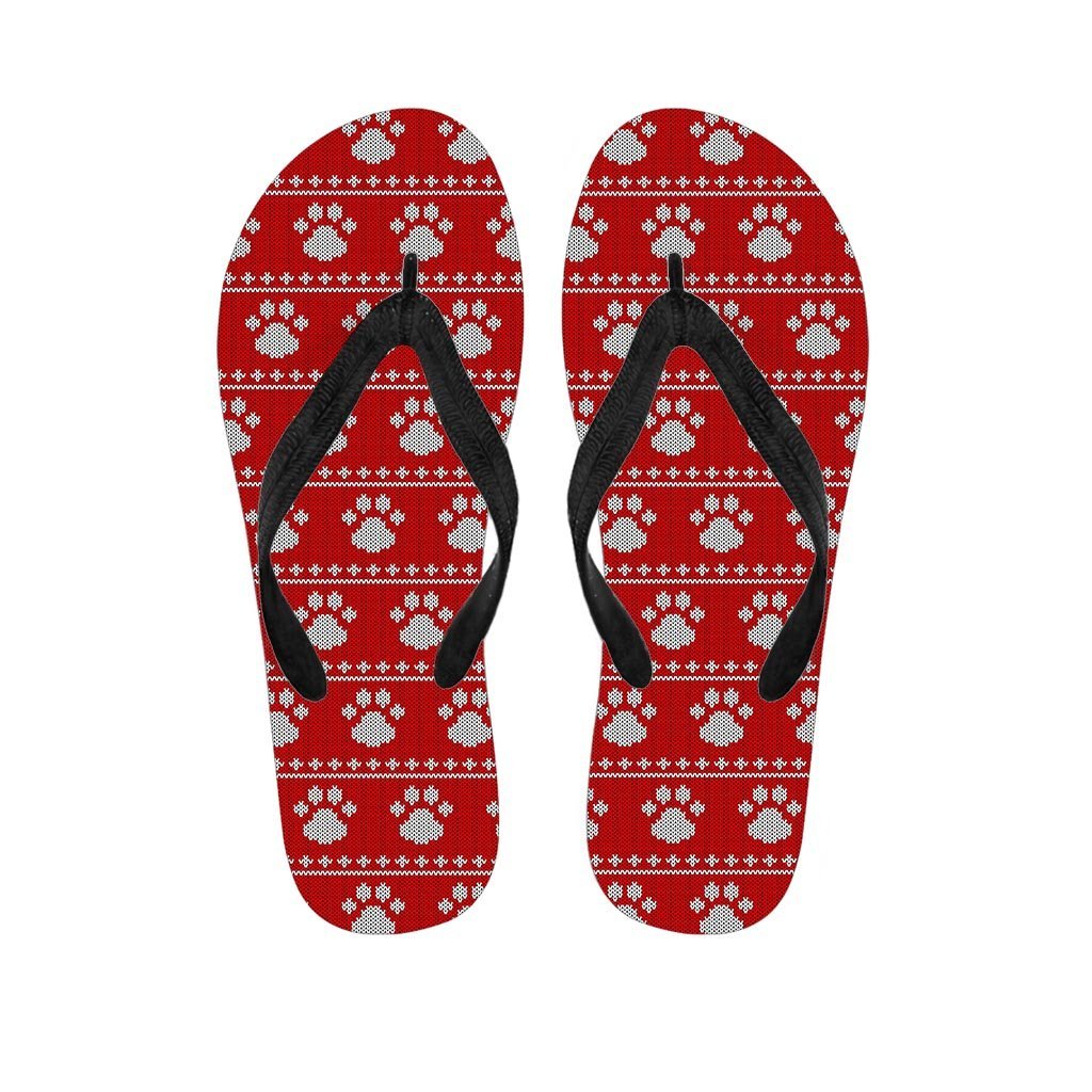 Ugly Christmas Paw Women's Flip Flops-grizzshop