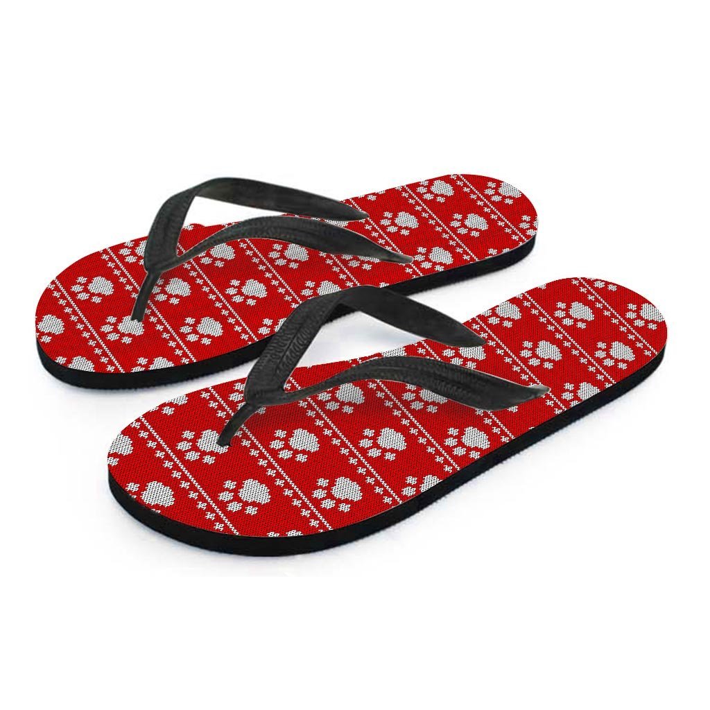 Ugly Christmas Paw Women's Flip Flops-grizzshop