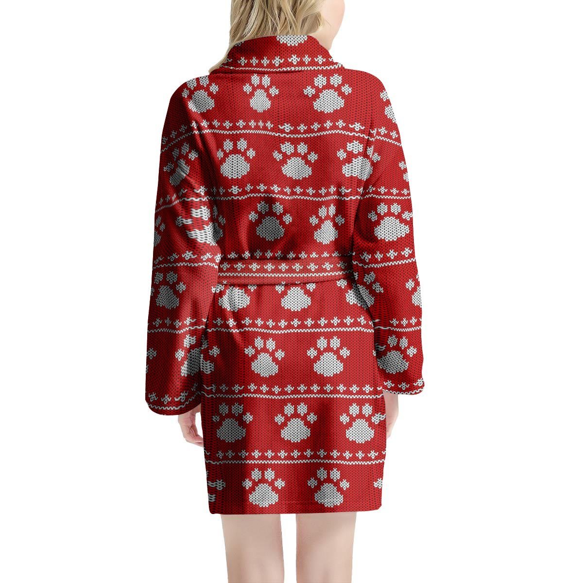 Ugly Christmas Paw Women's Robe-grizzshop