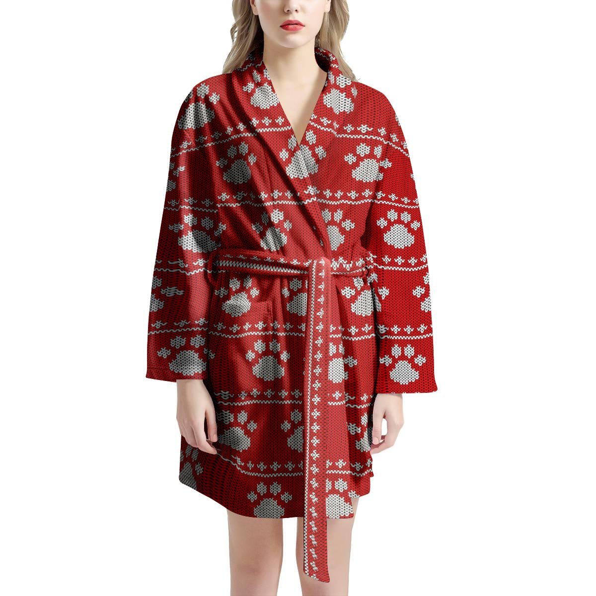 Ugly Christmas Paw Women's Robe-grizzshop