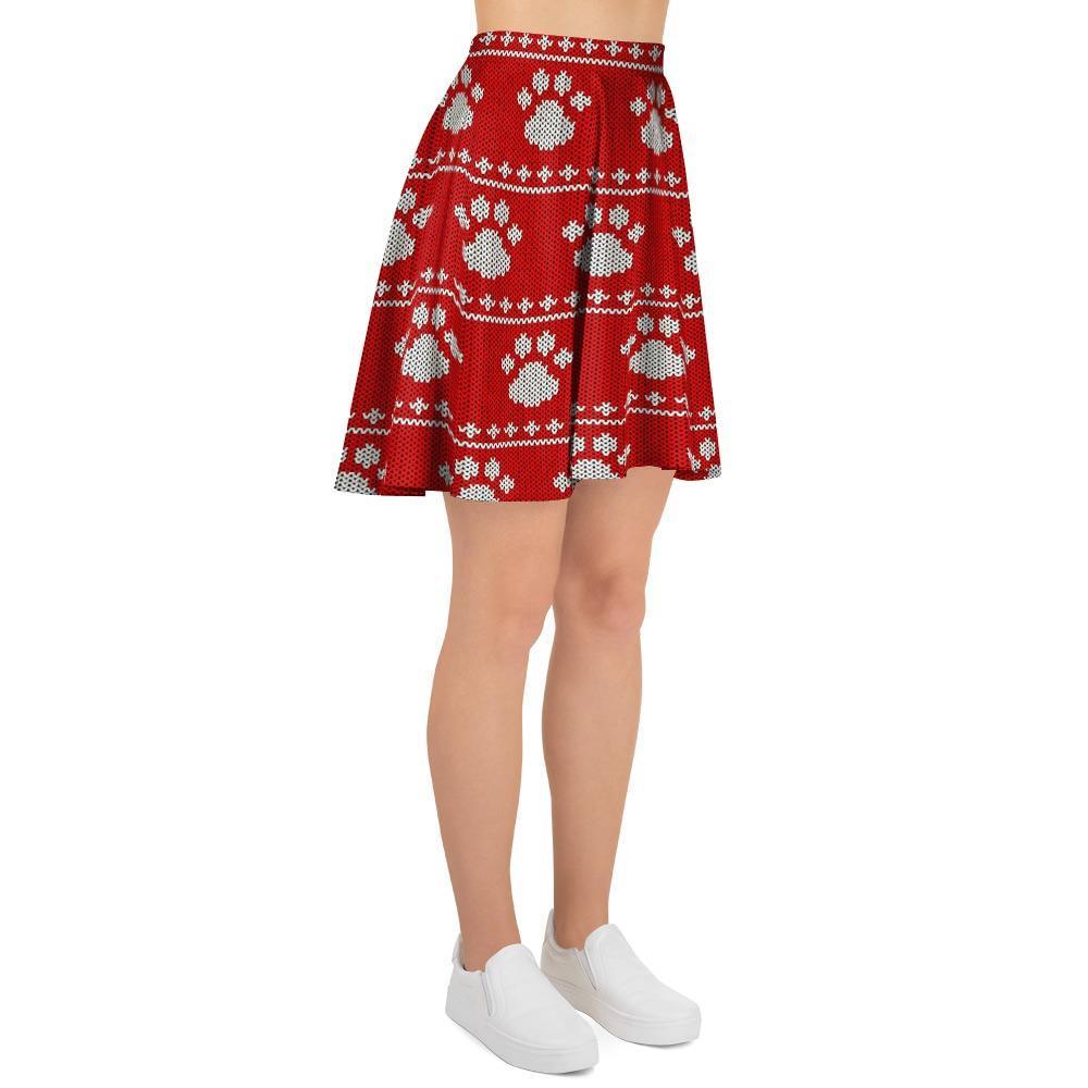 Ugly Christmas Paw Women's Skirt-grizzshop