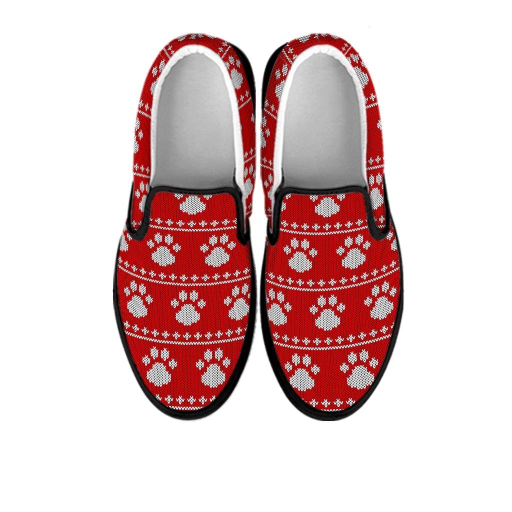 Ugly Christmas Paw Women's Slip On Sneakers-grizzshop