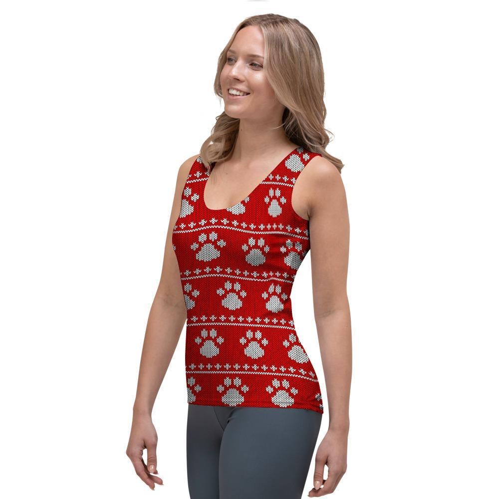 Ugly Christmas Paw Women's Tank Top-grizzshop